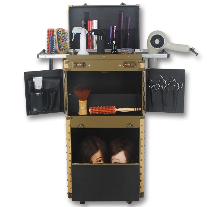 Fashion Makeup Multi Function Toolbox Trolley Storage Layer Barber