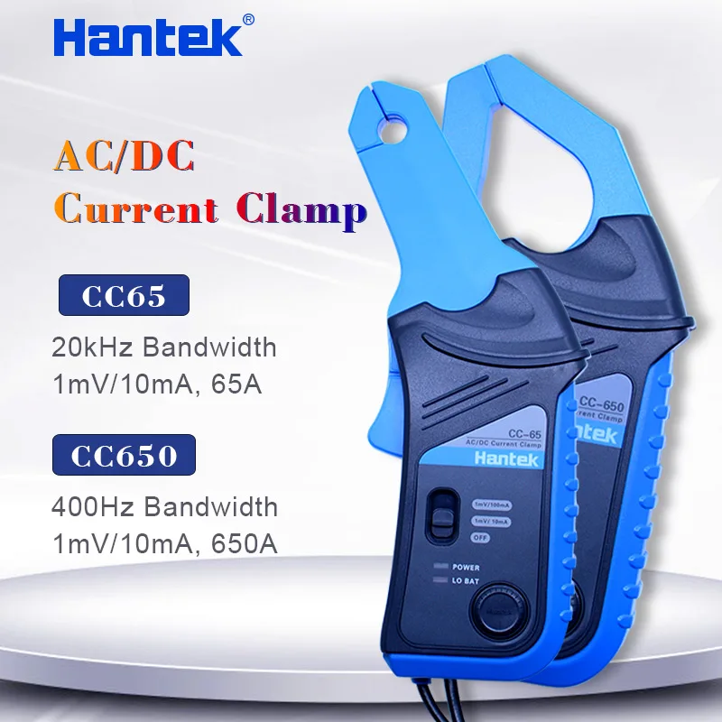 Hantek CC65 CC650 AC DC токовый зажим 20 кГц/400 Гц полоса пропускания 1МВ/10мА 65А/650а для осциллографа с разъемом типа BNC/banana