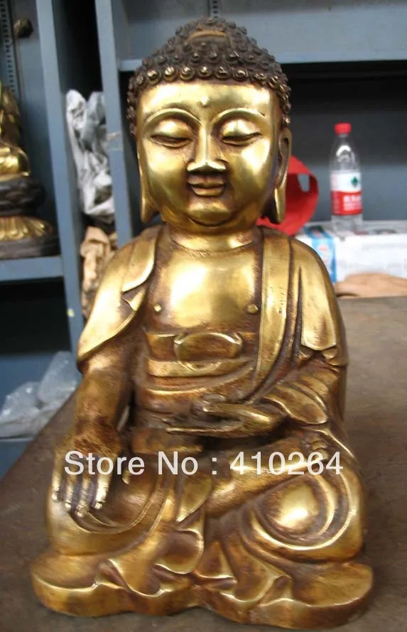 

[old craft ] 18cm South Korea Buddha Buddhism collections bronze statue