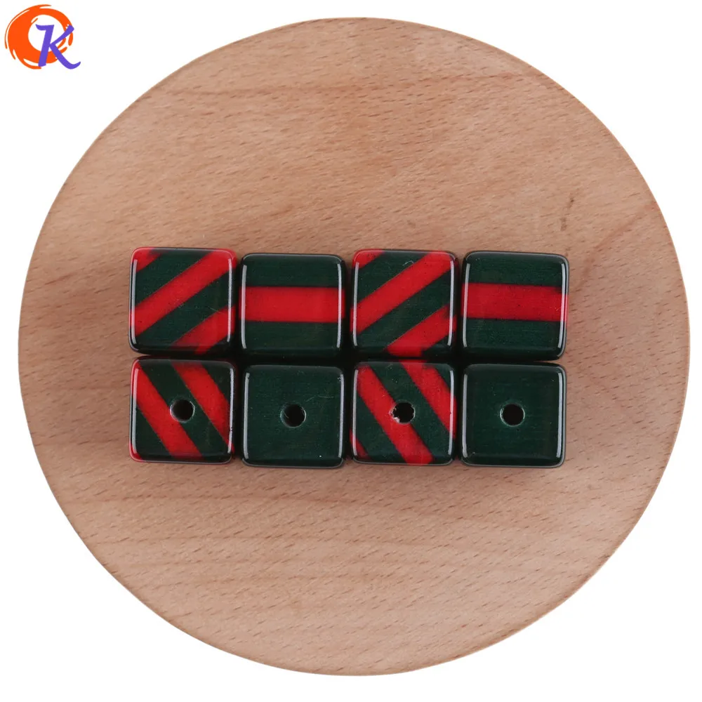 

Cordial Design 16mm 50Pcs Jewelry Accessories/Acrylic Bead/Hand Made/DIY Parts/Cube Shape/Print Stripe Bead/Earring Findings
