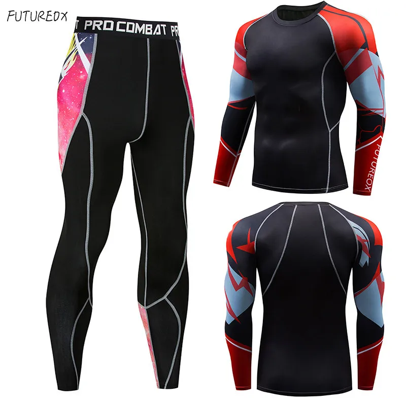 

Men's Union Clothing Compression Men's T-Shirt + Tights Kit Long Sleeve Tops MMA Fitness Sportswear Thermal Underwear Shirt