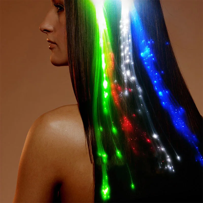 

Colorful LED Glowing Flash Wigs Hair Braided Clip Hairpin Show New Year Party Christmas Decor Supplies E2S