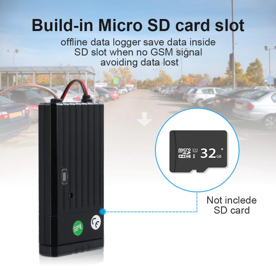 Офлайн регистратор данных автомобиля GPS трекер без sim карты Rastreador Veicular 350mAh