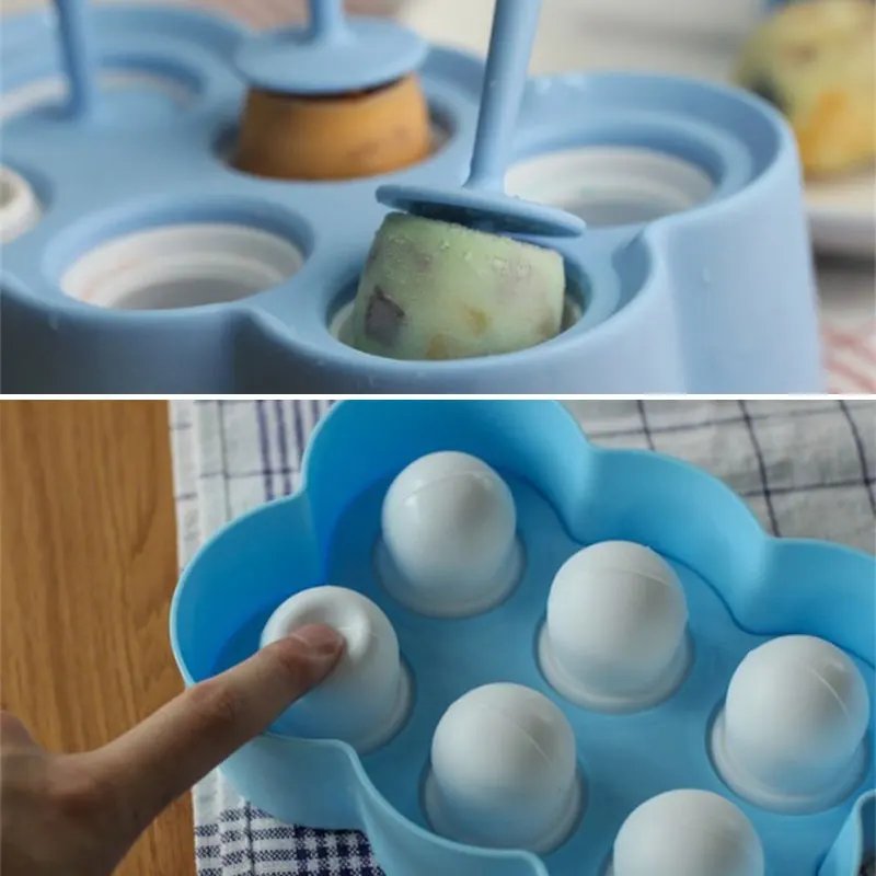 Mini DIY Ice Cream Mould Creative Six Grid Popsicle Mould Silicone Ice