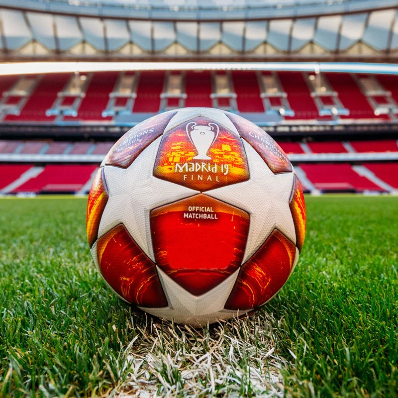 

Red Madrid 19 Final Balls 2019 Champions League Soccer Ball Size 5 Match football ball PU high grade seamless paste skin