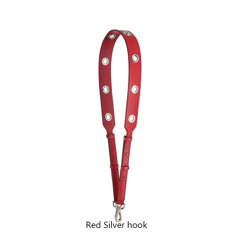 Ремень из коровьей кожи с регулируемым металлическим отверстием 103 см-110 см на одно плечо, диагональный широкий плечевой ремень, аксессуары - Цвет: Red silver Buckle