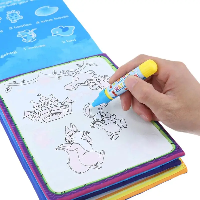 Дети Волшебная книга для рисования воды дети картинки с животными доска раскраска магический рисунок Ткань Книга игрушка раннее развитие детей обучающая игрушка