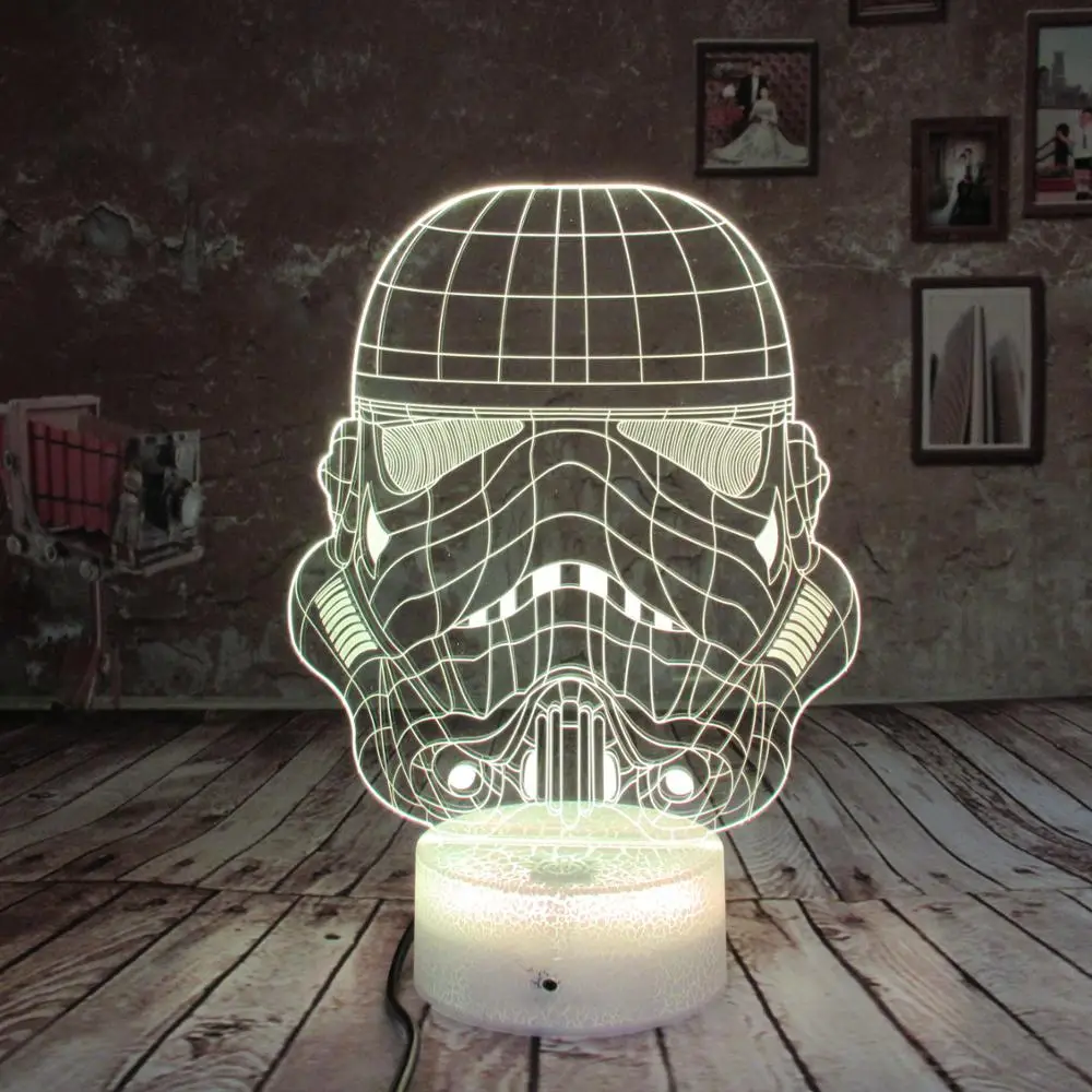 Star Wars Imperial Stormtrooper 3D LED Night Light 7 Color Remote Touch Kids Toys Birthday Gifts Bedroom Desk Table lamp | Освещение