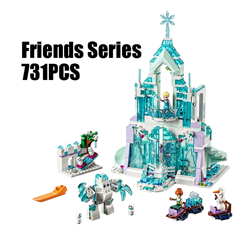 

Legoings 731pcs Elsa`s Magical Ice Castle Model Building Blocks Kit Educational Toys Birthday Christmas Gift XD298