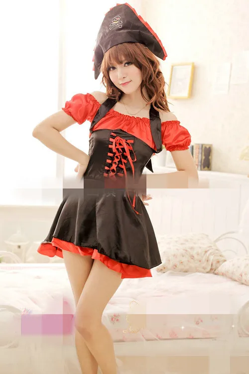 

2017 New Arrival Sexy Gothic Punk Fetish Black Latex Catsuit Faux Leather Pirate Halloween Role Play Costume Jumpsuit Christmas