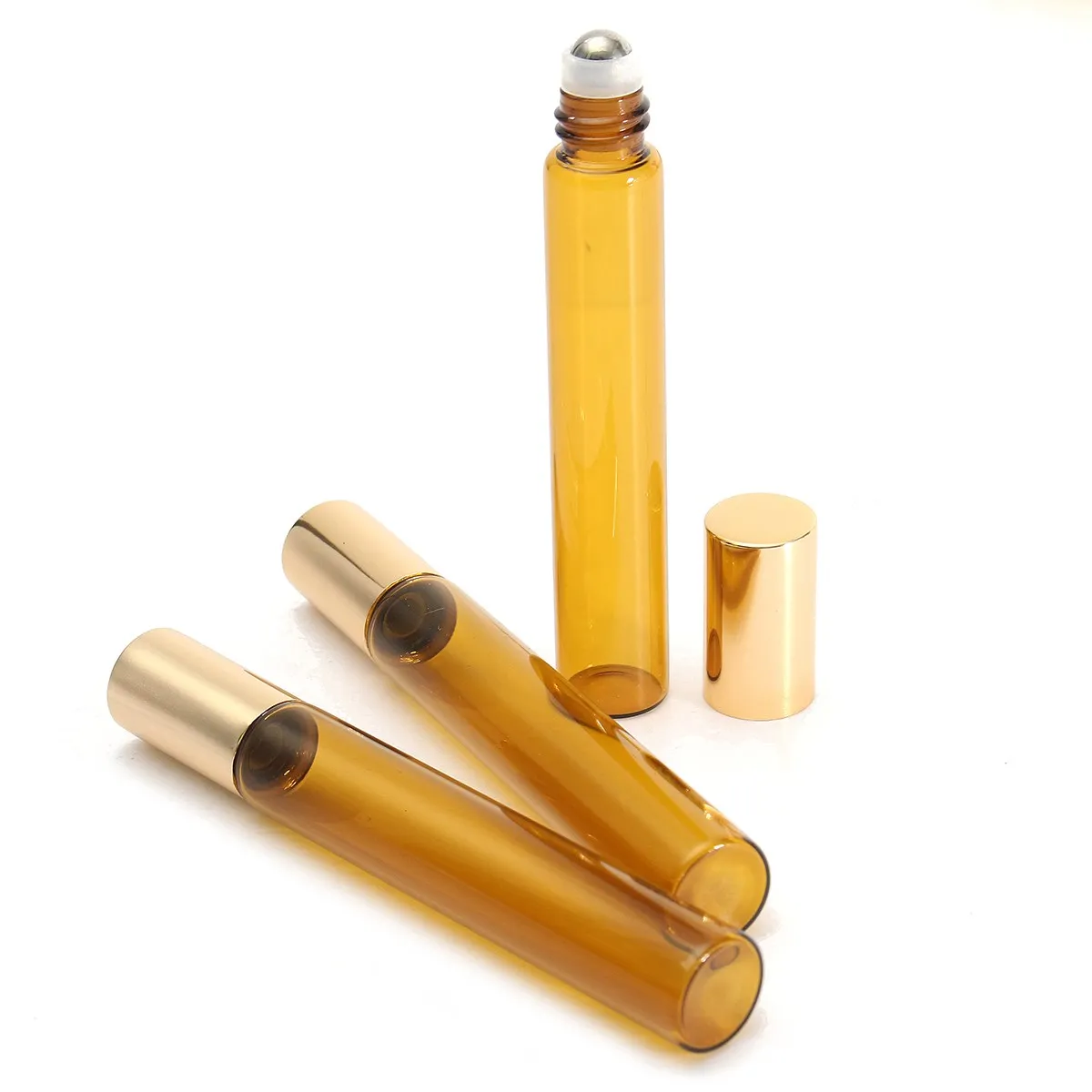 1pcs 3ml 10ml Gold Glass Bottle Roll On Empty Fragrance Perfume