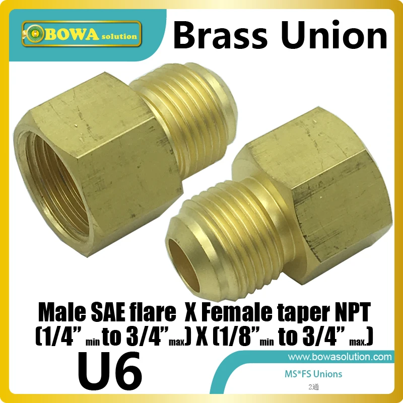 Straight pipe thread adapter Male SAE flare X Female taper NPT is used