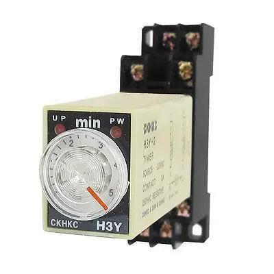

AC 220V H3Y-2 0-5 Minutes 5Min DPDT 8 Pins Power on Time Delay Relay w Socket