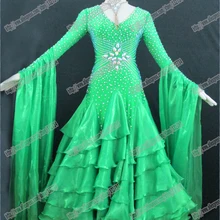 Высокое качество современное Танго вальс бальных танцев платье, бальное платье из гладкой ткани, стандартный бальный зал платье девушки B-0346