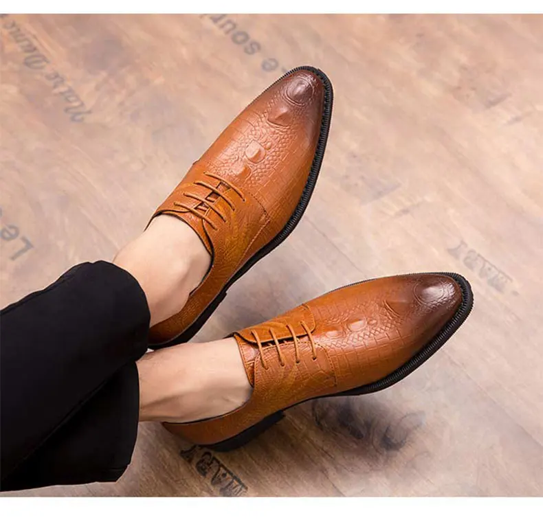 Кожаная официальная обувь; мужские оксфорды; Дизайнерская обувь; Роскошные брендовые модельные туфли; Элегантная удобная мужская обувь на плоской подошве со шнуровкой; большие размеры