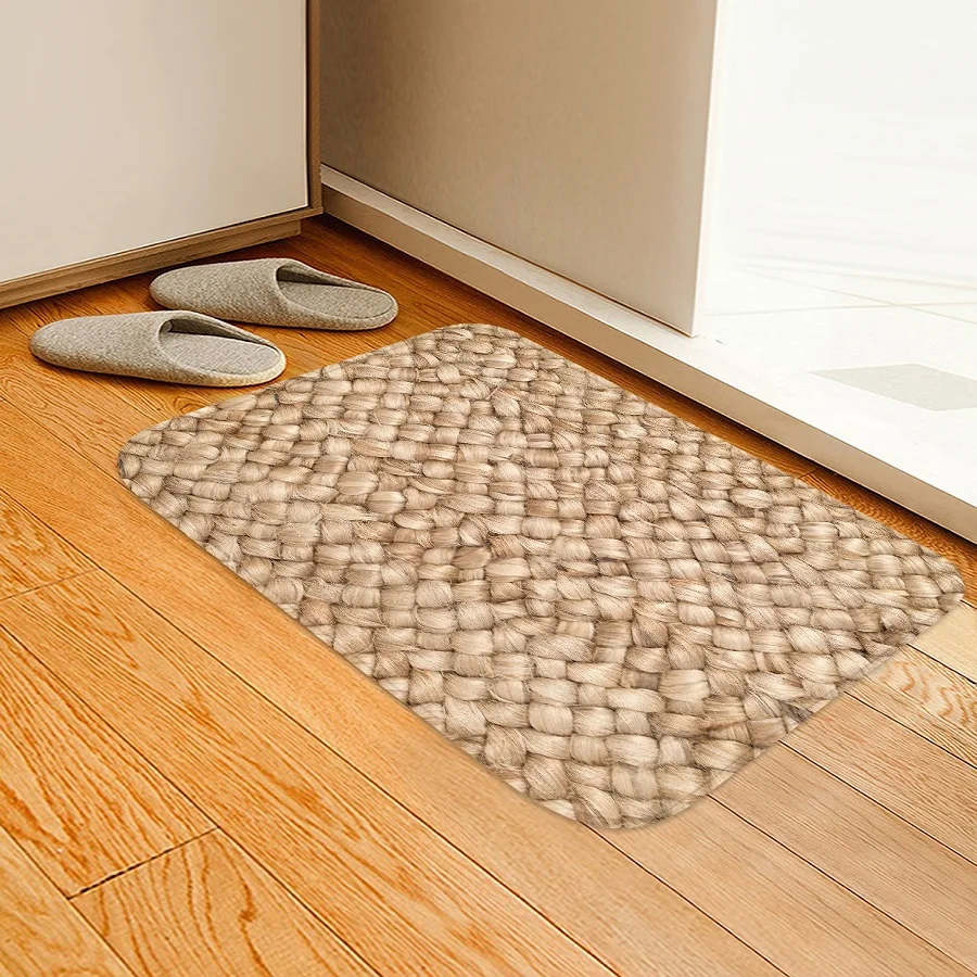 

3D simulation mat Hemp rope pattern carpet customize Bedside carpet Non-slip crawling mat Living room carpet bedroom floor mat
