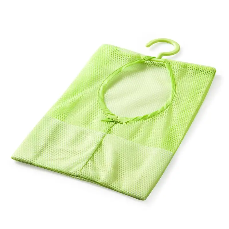 Горячая Многофункциональный компактный подвесной сетчатый мешок крюк ткань органайзер для гардероба S - Цвет: Green