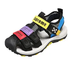 Новые дышащие сандалии детская обувь для мальчиков летние удобные пляжные туфли для девочек детские сандалии size27-37