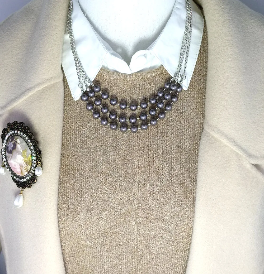 Европа и США модные трехслойные, ручная работа из бисера, короткое ожерелье FY18120610
