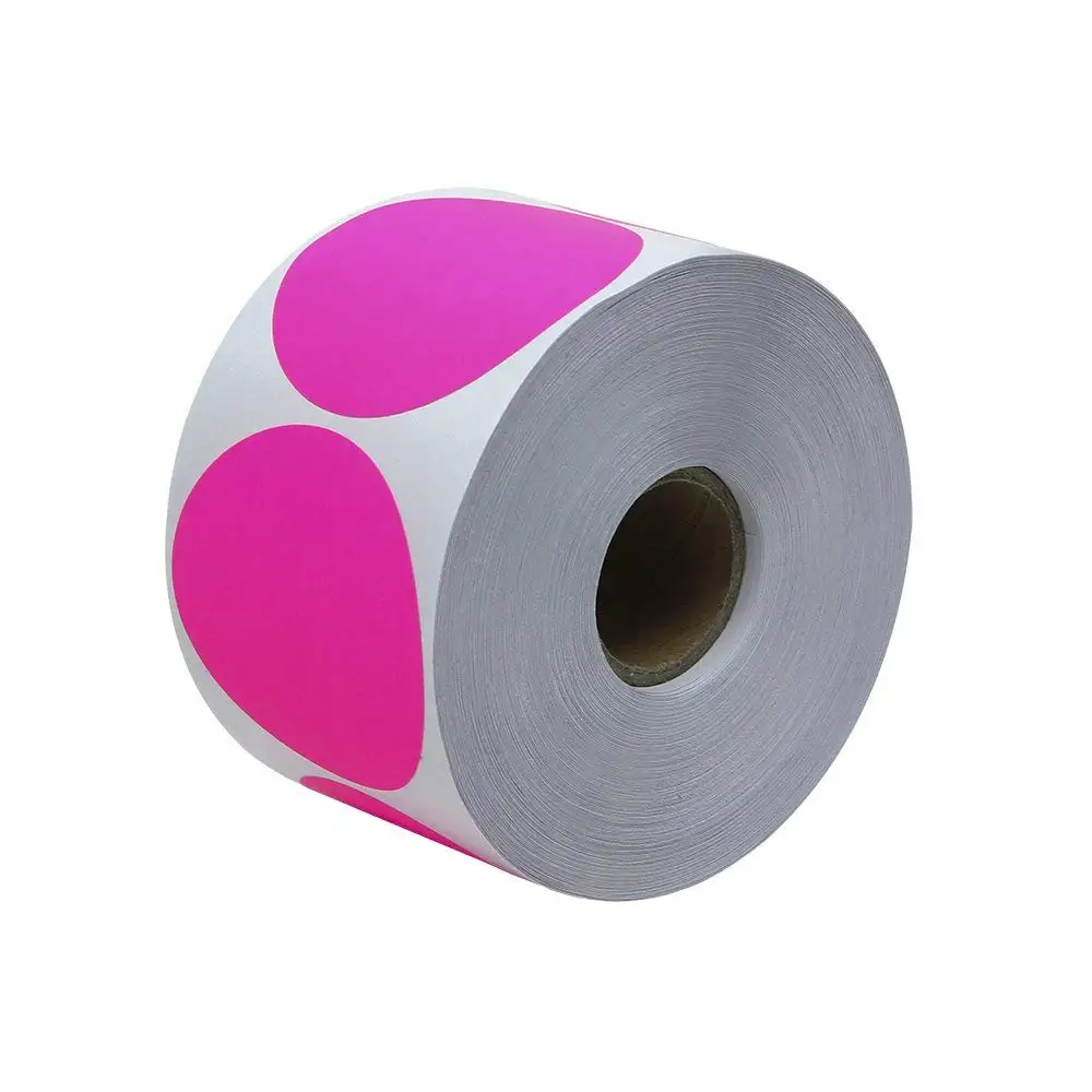 

Tile & Sticker 2 Inch Round Fluorescent Pink Color Coding Dot Labels - 500 Colored Circle Stickers Per Roll Shooting Targets
