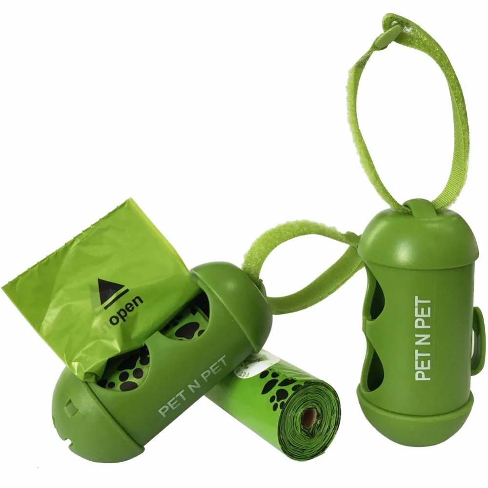 Dog Poop Bags Earth Friendly 2 Dispensers with 2 Rolls of Doggie Waste Bags Greenin Pooper