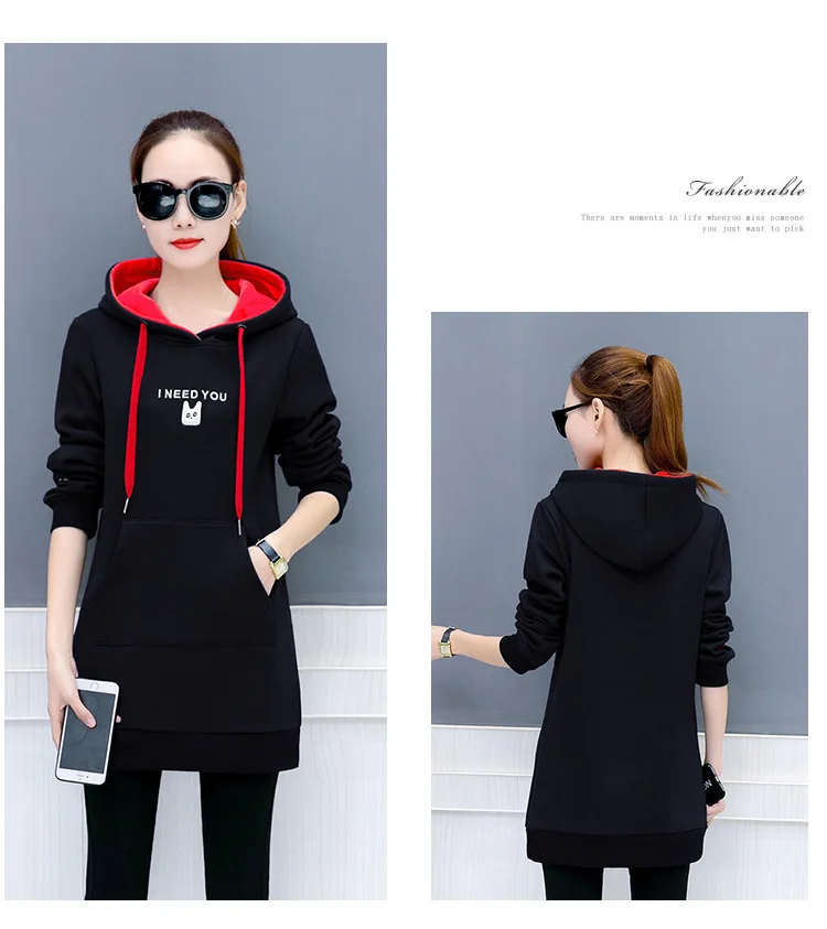2018 Winter Women Long Thick Hoodies Sweet Knitted Oversized XXXL Casual Sweatshirt Harajuku Studen