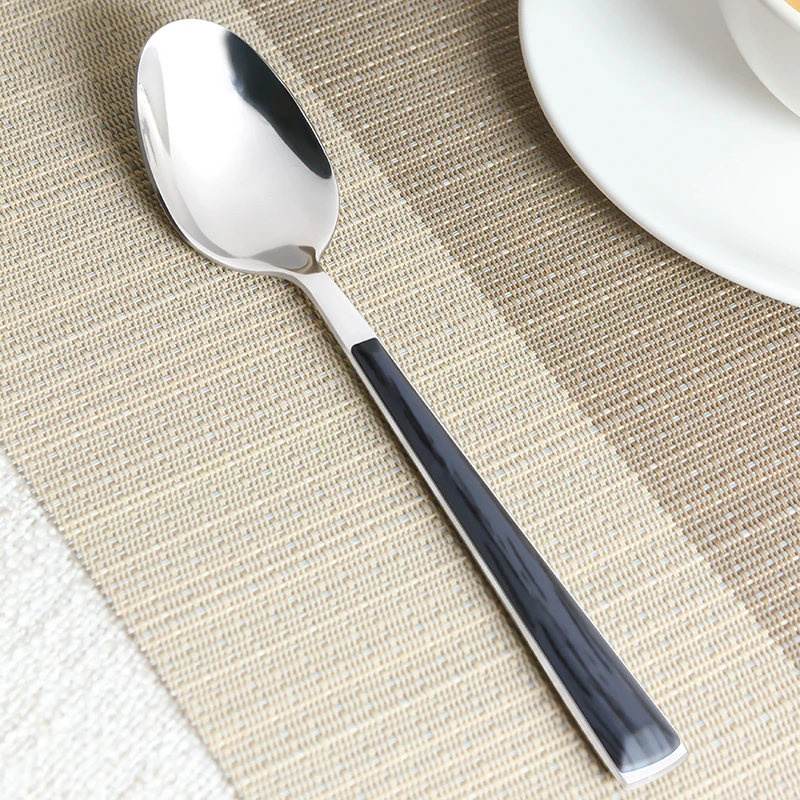 

1PC High Quality Ice Cream Tea Coffee Handled Anti-Ironing Long Handle Stainless Steel Spoons Flatware 2 Color Optional