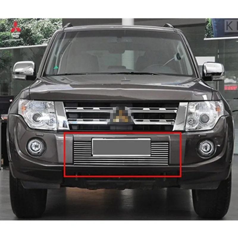 

High quality stainless steel Front Grille Around Trim Racing Grills Trim For Mitsubishi Pajero 2012 2013 2014 2015 Car-styling