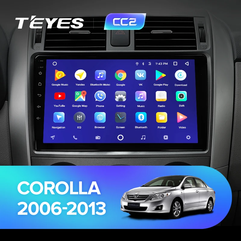 TEYES CC2 Штатная магнитола для Тойота Королла 10 E140 E150 Toyota Corolla 10 E140 E150 2006 2008 2013 Android 8.1, до 8-ЯДЕР, 2DIN автомагнитола 2 DIN DVD GPS мультимедиа автомобиля головное устройство