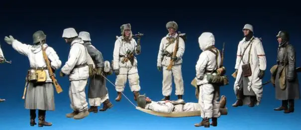 

1/35 Resin Kits Big Set Include Soldiers and Boat-Sled 10pcs/set