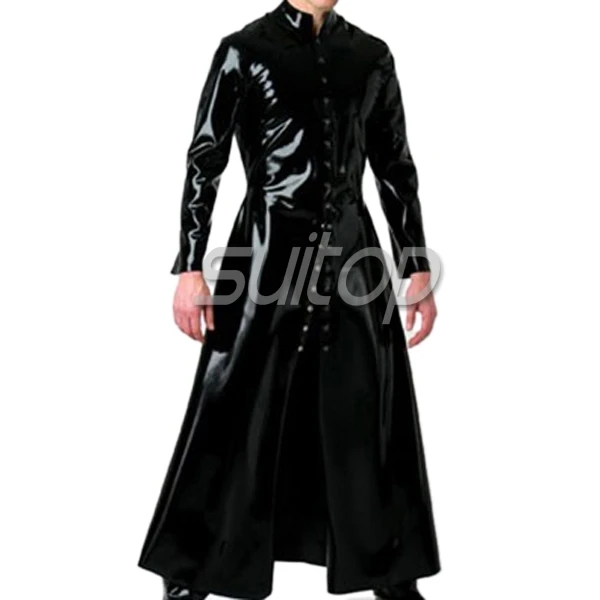 

latex rubber wind coat latex long jacket for man