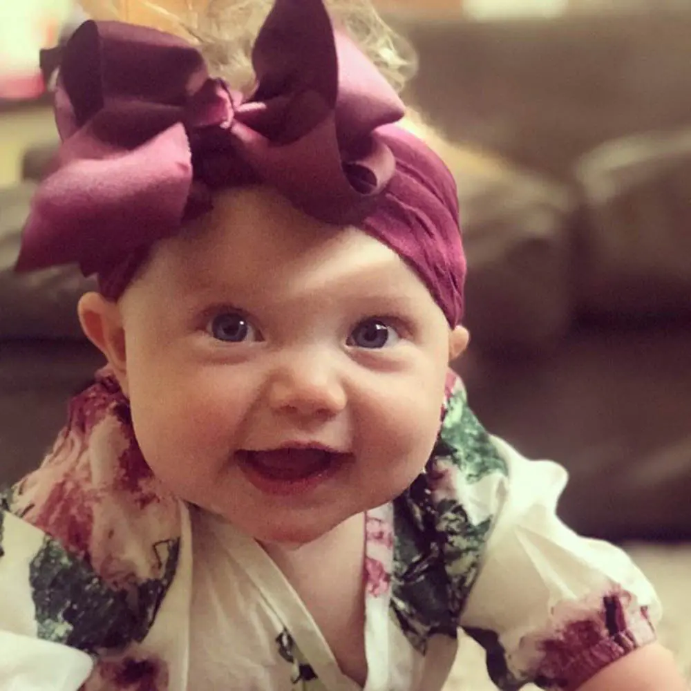 

18 color new Baby hair bow flower Headband elastic ribbon Hair Band Handmade DIY hair accessories for children newborn toddler