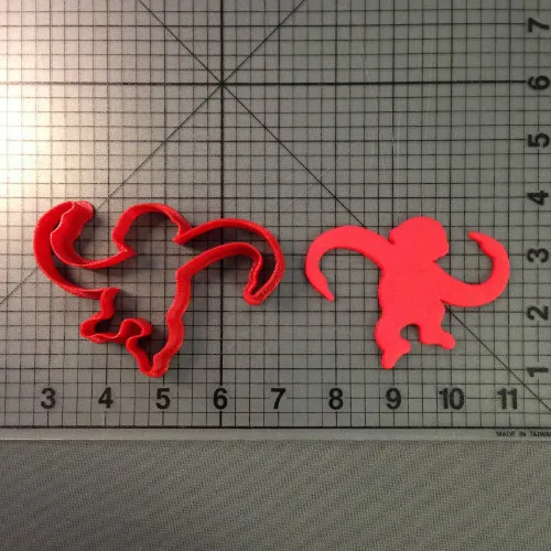 Сделанный на заказ 3D Печатный животный детский обезьянка помадка кекс Топ формочка для печенья набор - Цвет: monkey 2 inch