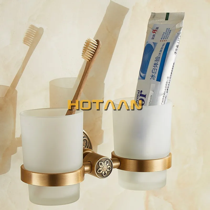 Aluminium double Tumbler Holder Cup & Tumbler Holders Toothbrush Holder Bathroom Accessories Banheiro YT-14208