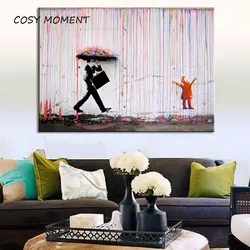 Cosy Moment Banksy художественные принты красочный дождь холст картина постер Бэнкси стены художественный Декор для гостиной ZS024