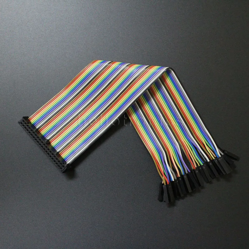

Wholesale 100 Pcs/Lot 40 Pin GPIO Socket Connector to Female Pins 200mm Raspberry Pi 2/3/B+ Ribbon Cable Wires