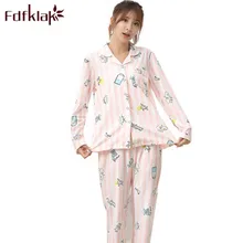 Fdfklak ночные пижамы для Для женщин одежда для сна хлопковые пижамы женский домашний костюм пижамы больших размеров костюм Для женщин q778