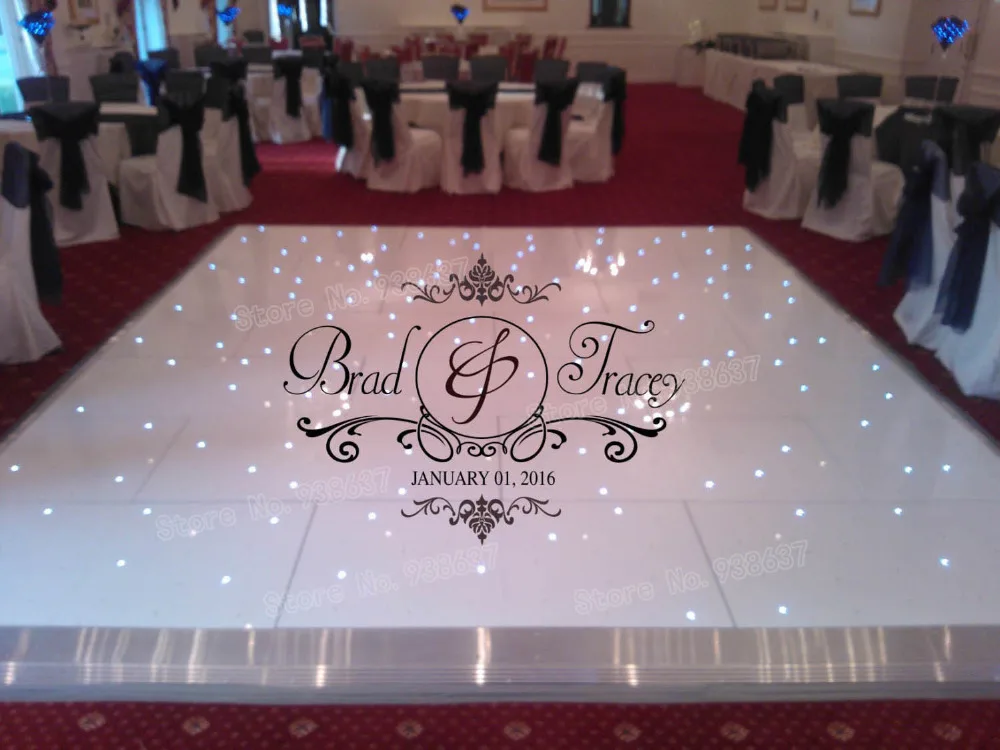 Reception Party Damask Theme Vinyl Decals Dance Floor Stickers Wedding