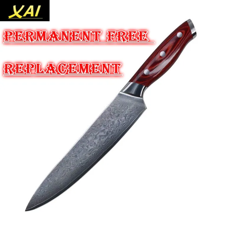 

Gift Damascus Steel 8 Inch Multi-purpose Chef Knife Practical Sushi Fruit & Vegetable Meat Cooking Slice Kitchen Cutlery