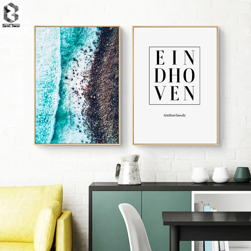 

Scandinavia Coastal Wall Art Canvas Poster Print EINDHOVEN Netherlands Nordic Decoration Painting Decorative Picture