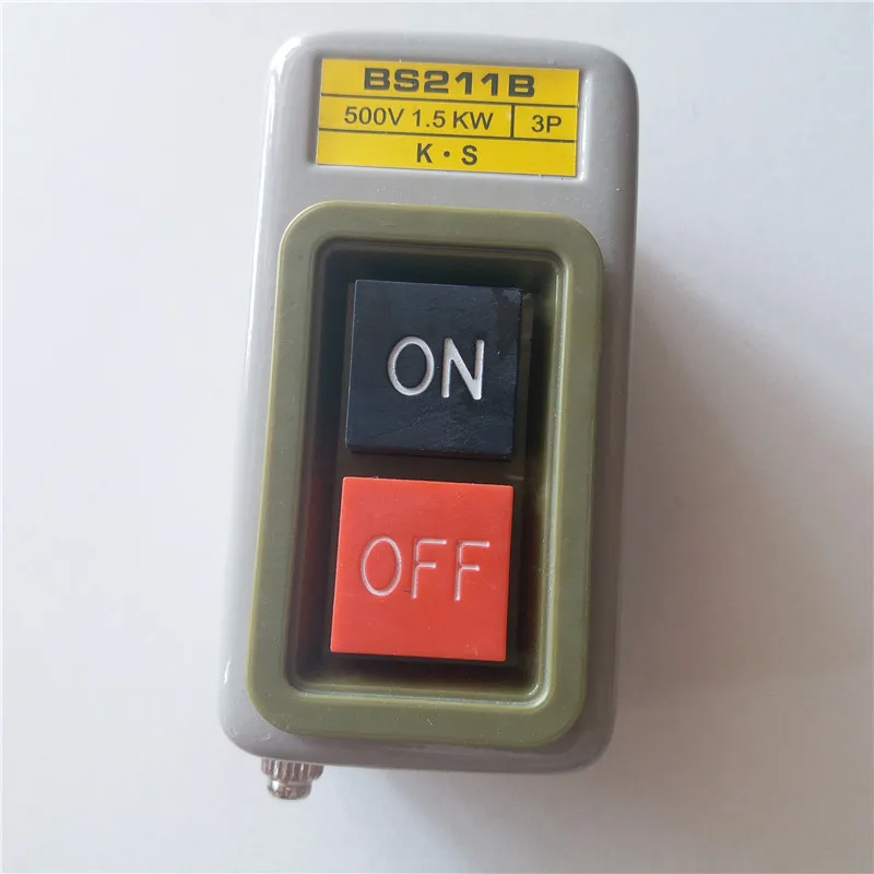 

2pcs Press button switch, BS211B start stop switch, start button switch, machine buckle switch 1.5KW