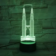 Kuala Lumpur City Petronas Twin Towers USB 3D led night light Festival Gift Famous Buildings decorative lights Desk lamp bedroom il divo kuala lumpur