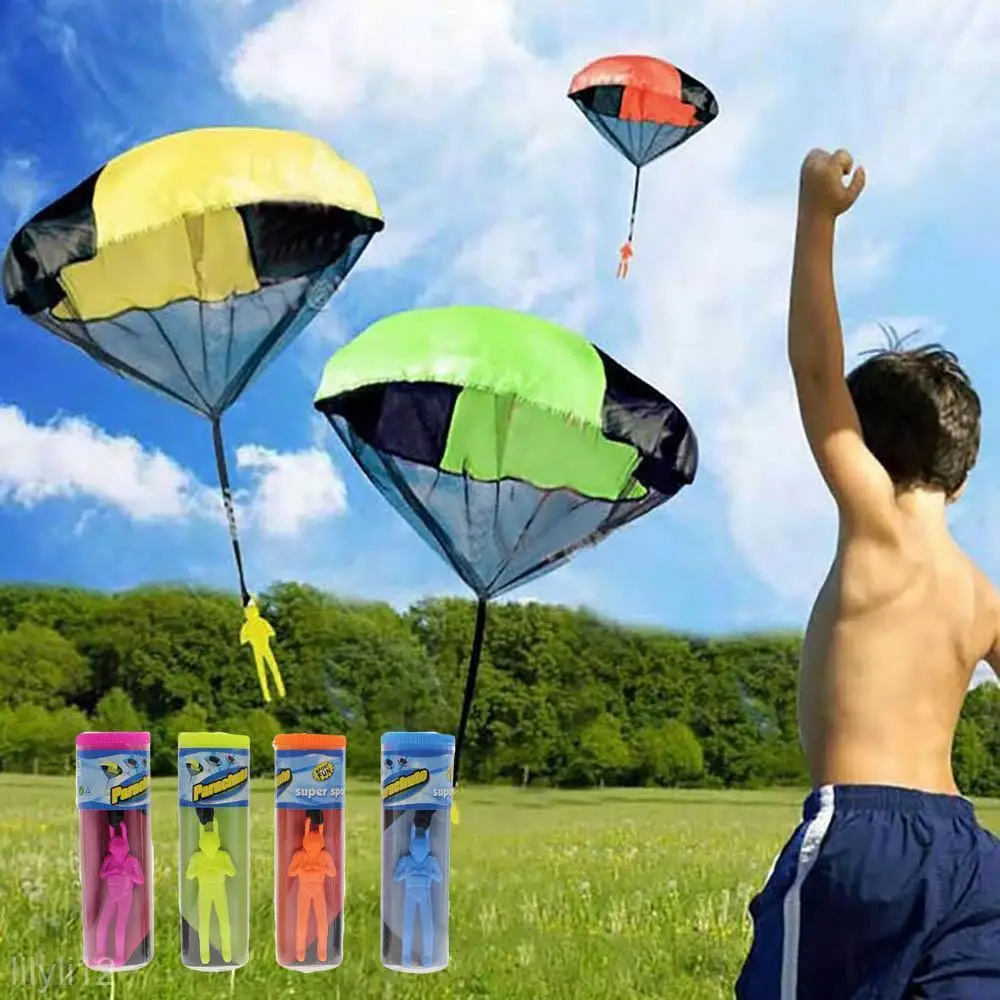 2pcs Tangle Free Hand Throwing Solider Parachute Kite Outdoor Play Game