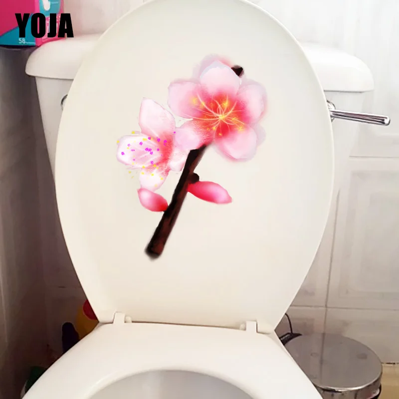 YOJA 17 5*23 7 см розовый персиковый филиал Ванная комната Декор Туалет наклейки на