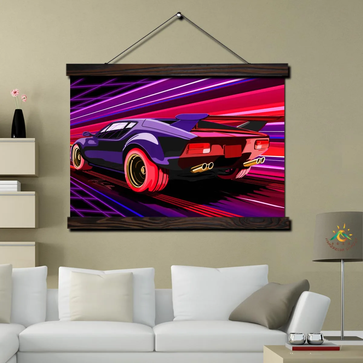 дешево! Гонки Muscle Car Современный Холст Репродукции Плакат Настенная Живопись Scroll Живопись Лучший!