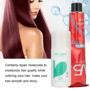 

100ML Unisex DIY Hair Dye Salon Temporary Hair Coloring Dyeing Cream with 100ML Dioxygen Milk Hair Dyeing Cream