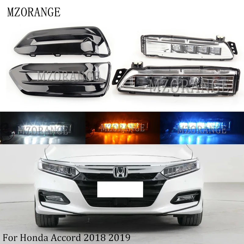 Автомобильный бампер лампа для Honda Accord 10th светодиодный противотуманный дневной ходовой свет DRL~ автомобильные аксессуары для Accord фары дневного света
