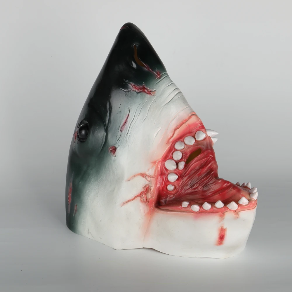 Latex Animal Mask Carnival Costume Accessory Novelty Halloween Party Head Mask Shark Fancy Dress Party Ocean Fish Cosplay Mask (13)