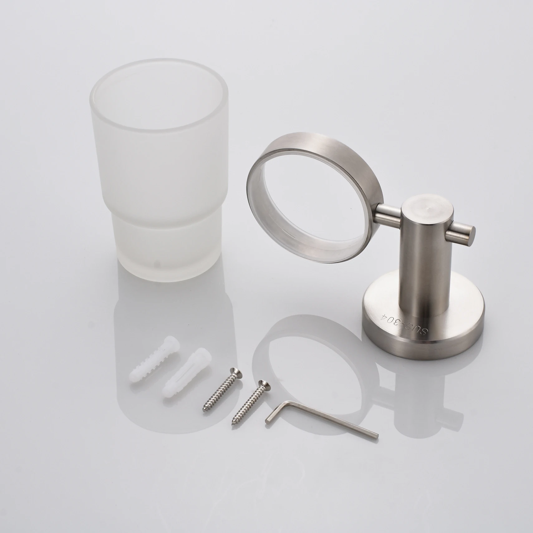 Torayvino Bathroom Toothbrush Holder Rack Chrome Finish Nickel Brush Stainless Steel Wall Mounted Shelf