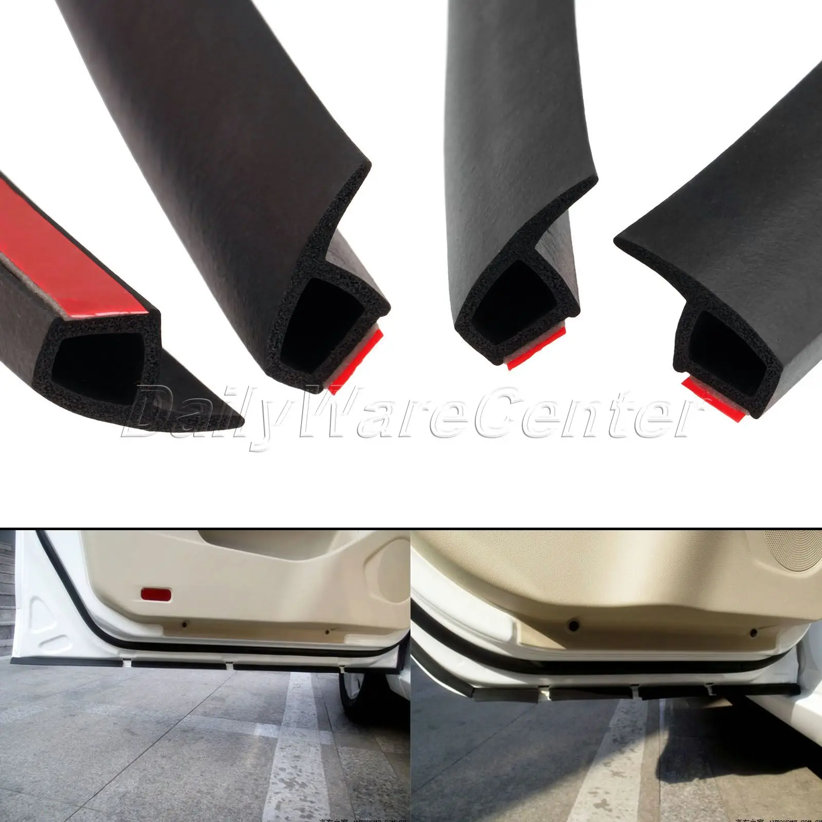 4 Meter P Type Car Door Rubber Seal Strips Soundproof Noise Insulation